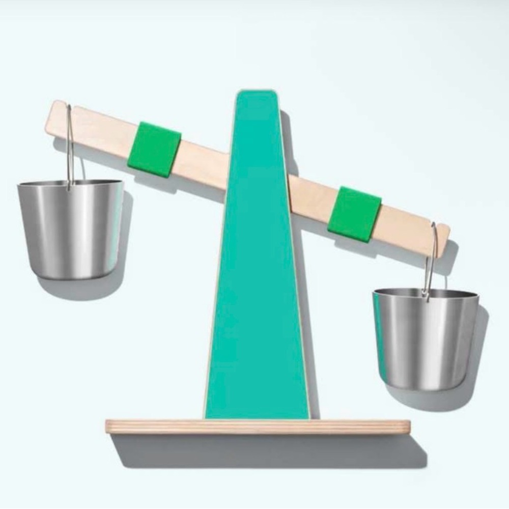 Kids Balance Scale Toy with Green Accents